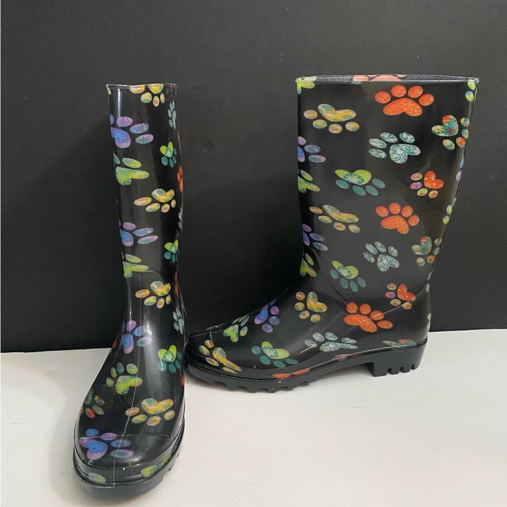 The Animal Rescue Site Pawprints Rain boots Women’s size US 10/ EU 41